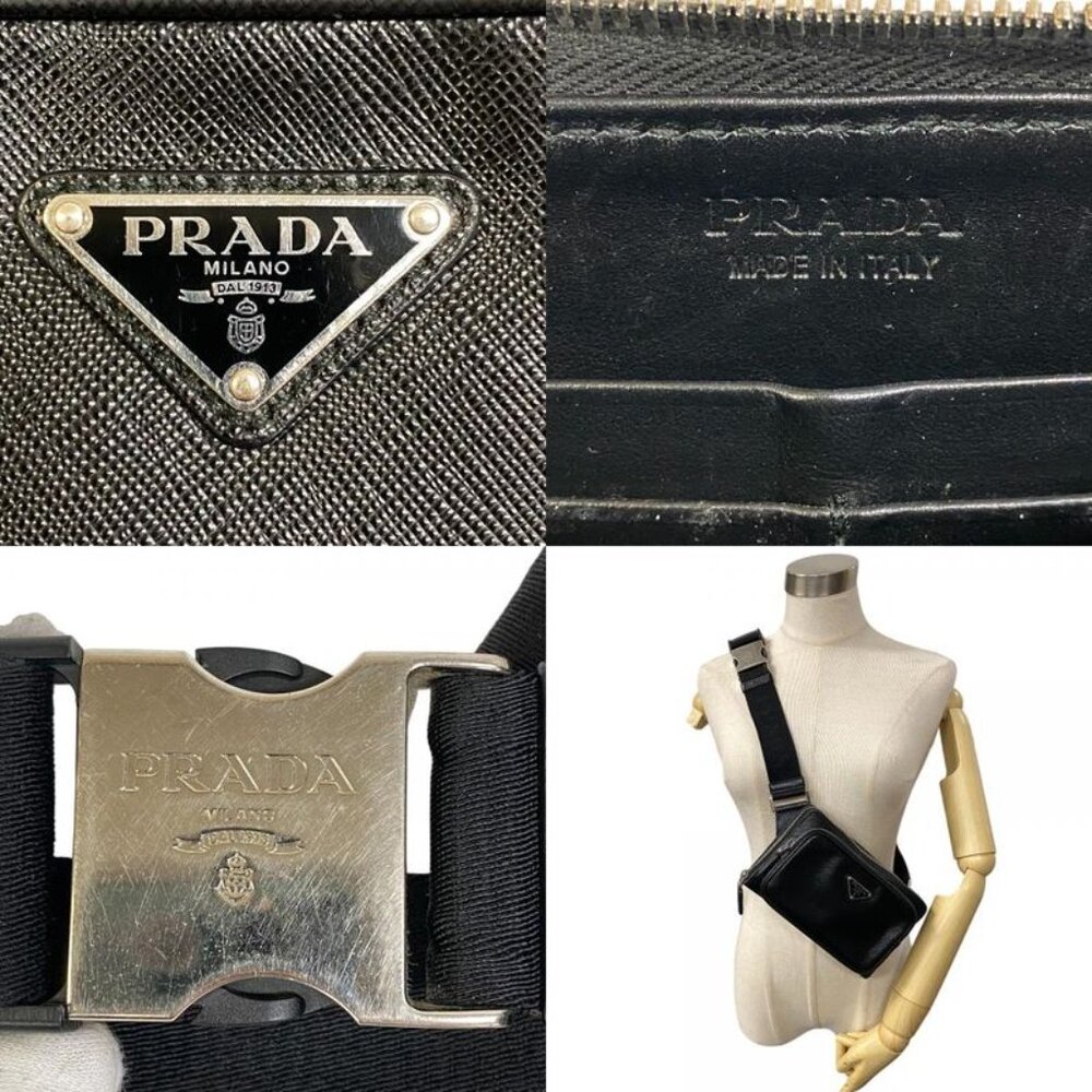 Prada 2 Vh156 Waist Pouch Triangle Logo Plate Body Bag Cabas Brand - Picture 8 of 9